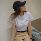 KNOWN BETTER [Add size] Better logo embroidery T-shirt_Light Gray