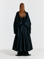 EENK YEDA Round-neck Coat With Detachable Pocket Belt - Jet Black
