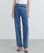 MUSINSA STANDARD WOMAN MUSINSA STANDARD WOMAN Denim Straight Pants [Medium Indigo]