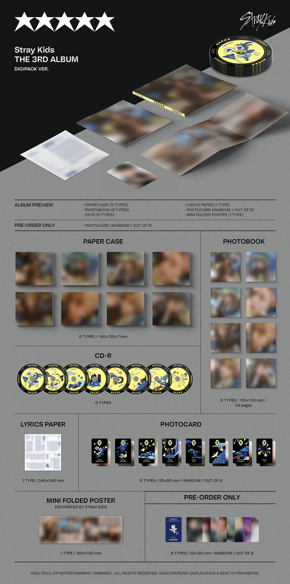 Stray Kids - ★★★★★ (5-STAR) / 3rd Album Full Album (DIGIPACK VER.) detail 3