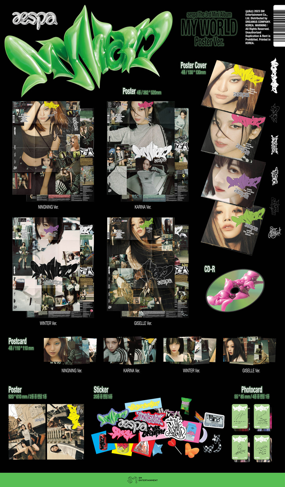 aespa - MY WORLD / 3rd Mini Album (Poster Ver.) detail 3