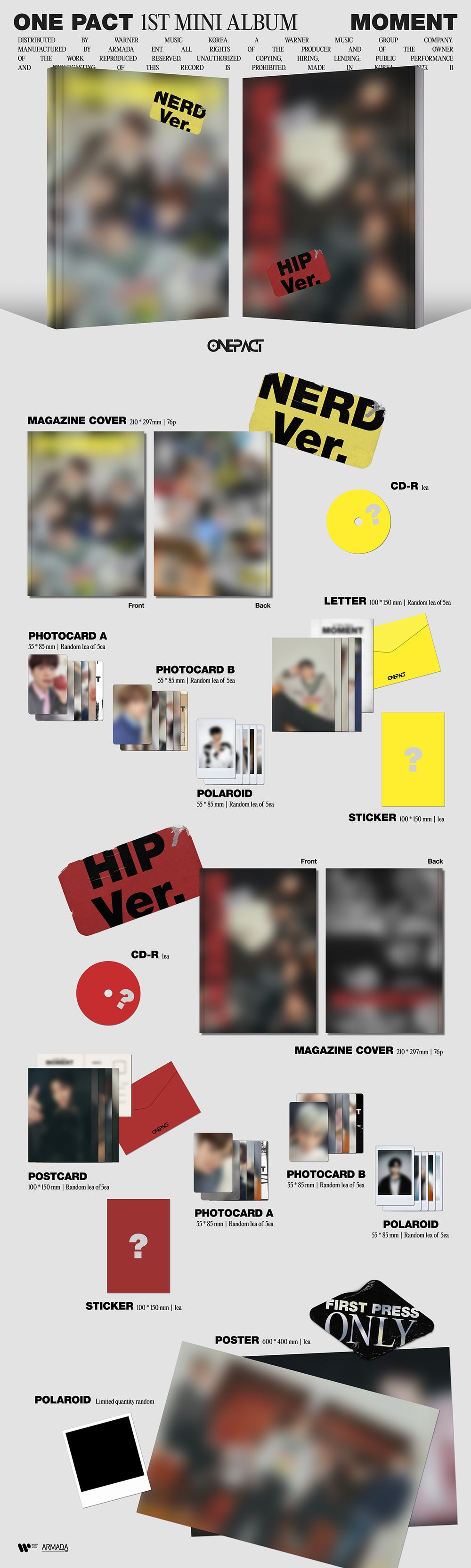 ONE PACT - Moment / 1st Mini Album (2 Types Set) detail 4