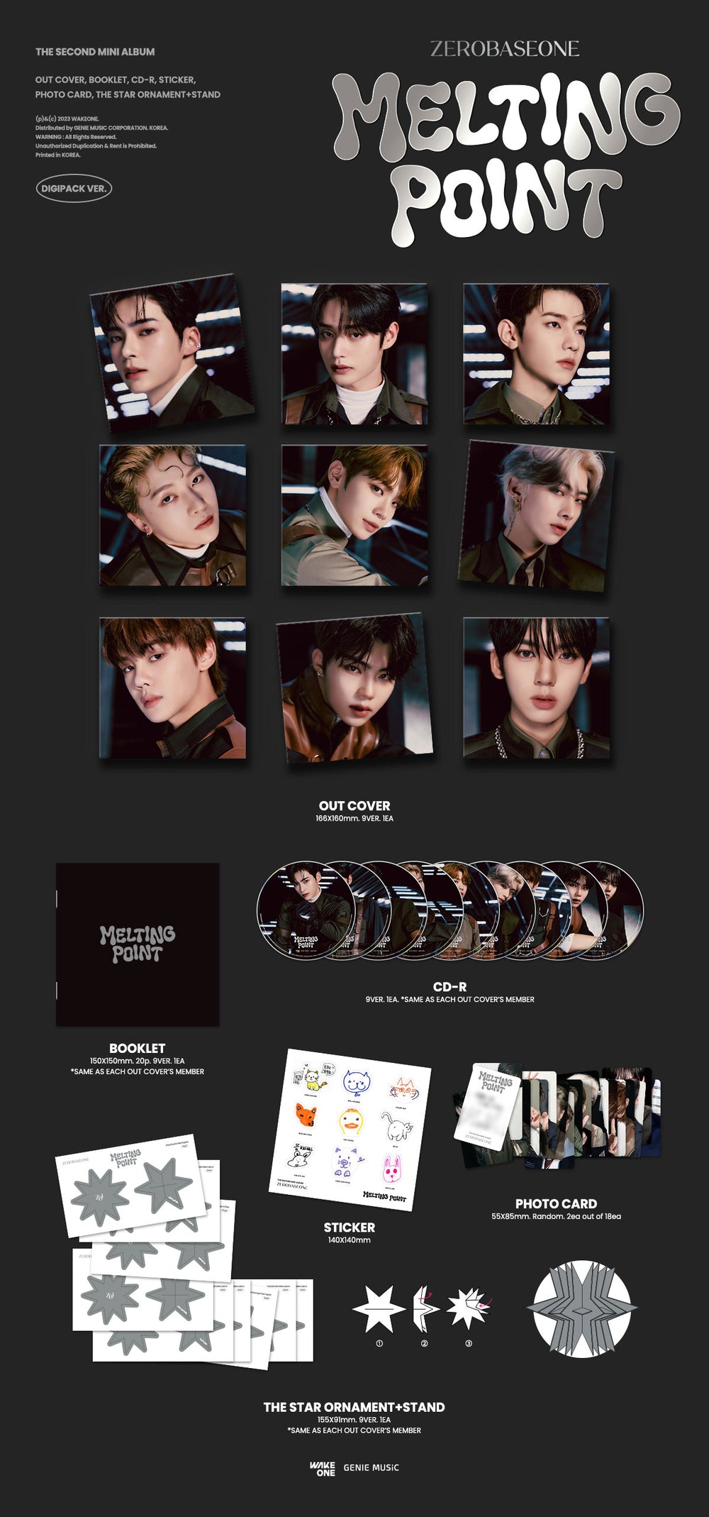ZEROBASEONE - MELTING POINT / 2nd Mini Album (Digipack ver.) (9 Types Set) detail 3