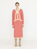 EENK EENK VINK Gingham Check Knit Shirt - Red/Ivory