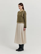 EENK EENK XITA Jacquard Knit Vest - Khaki/Yellow