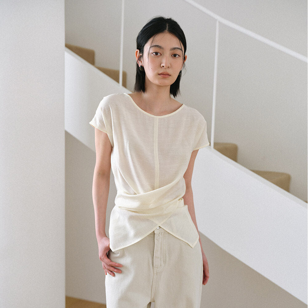 HUNCH Wrap-Tie Blouse (2color)