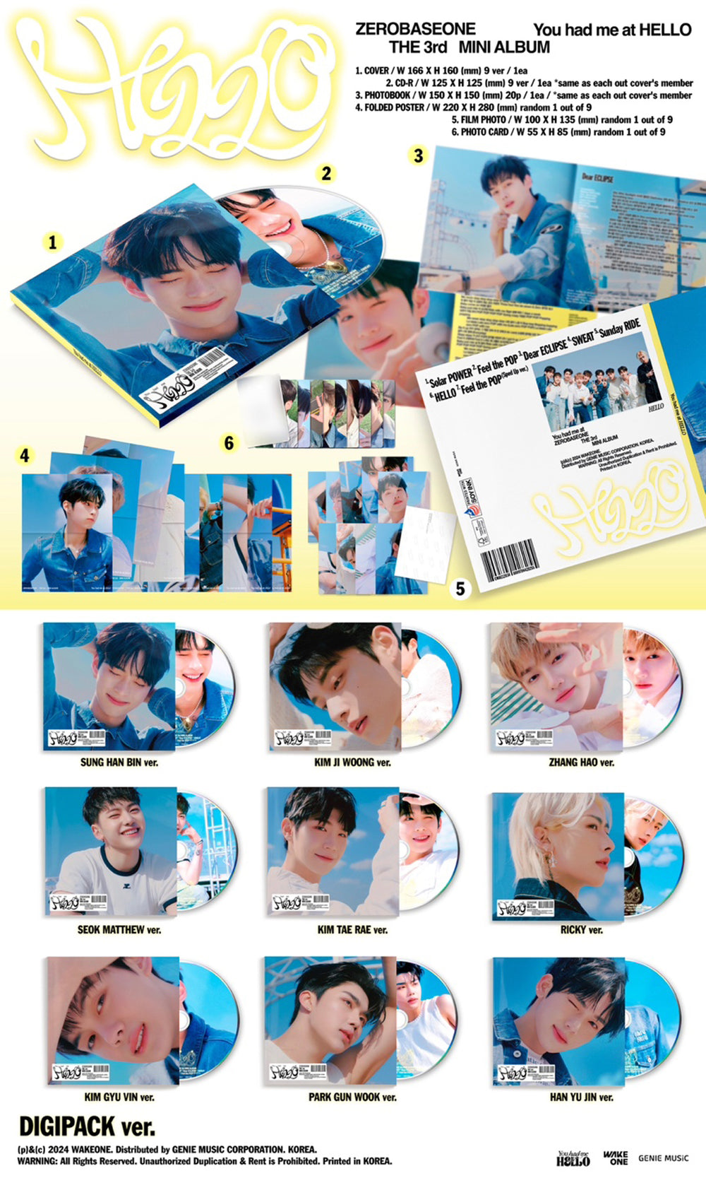ZEROBASEONE - You had me at HELLO / 3rd Mini Album (2 Types Set) detail 8