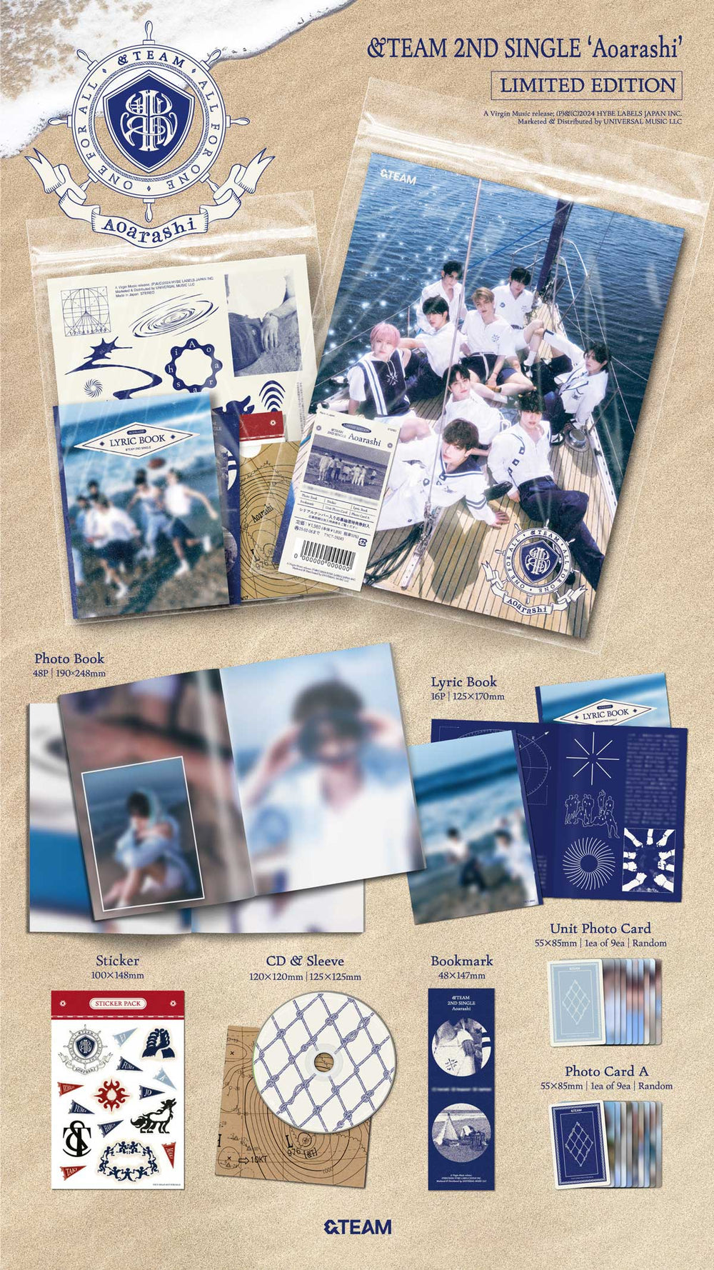 &TEAM - 2nd SINGLE 'Aoarashi' (LIMITED EDITION) (Japan Edition) detail 3