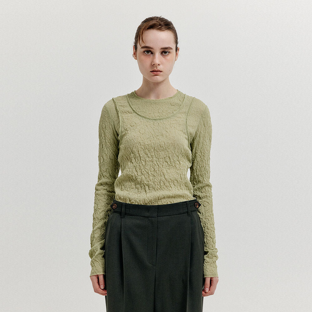 EENK EENK T-Shirt Layered Jersey Top - Green