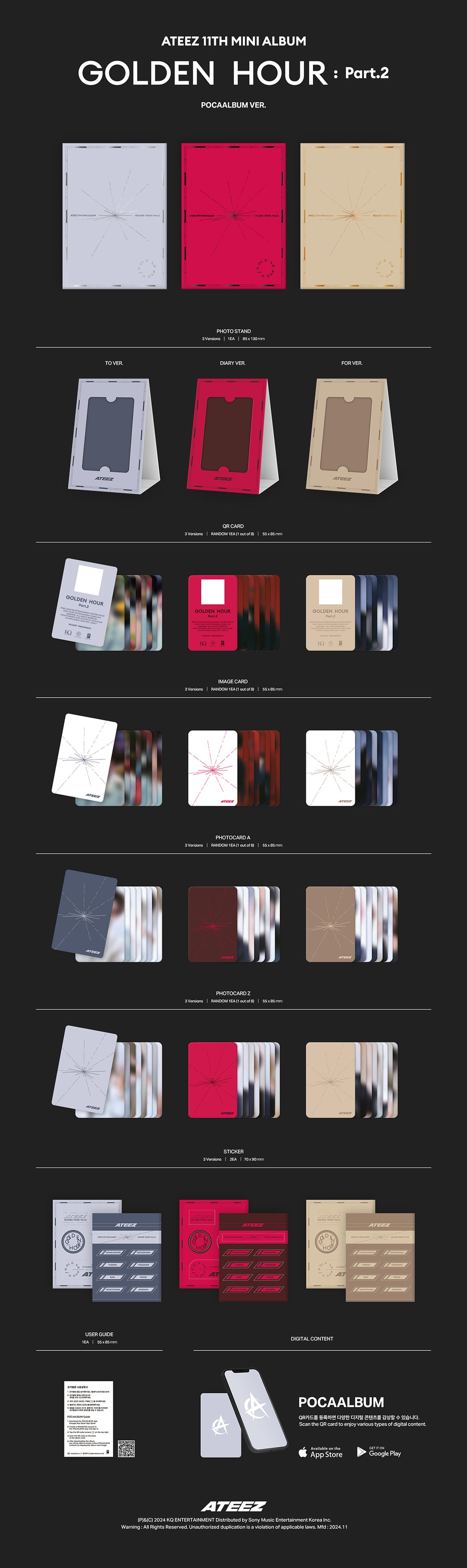 ATEEZ - GOLDEN HOUR : Part.2 / 11th Mini Album (POCAALBUM Ver.) (Diary Ver.) detail 5