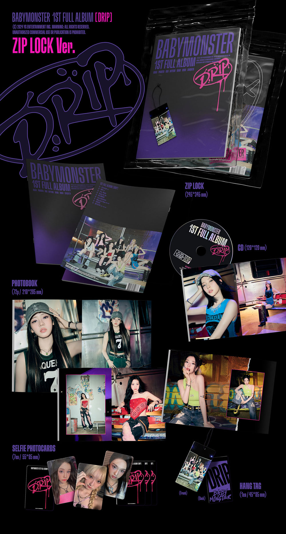 BABYMONSTER - DRIP / 1st Full Album (ZIP LOCK + BINDER Ver.) detail 5