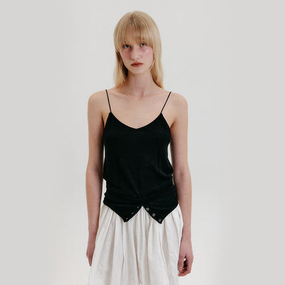 Layered Knit Top - Black