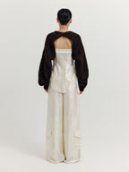 EENK EENK XEKO Open Back Crop Knit Top - Brown
