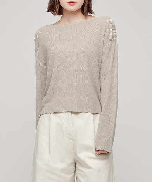 MUSINSA STANDARD WOMAN MUSINSA STANDARD WOMAN Women's Knitwear Boat Neck Sheer Knit (Size L)