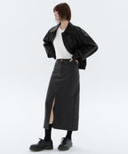 MUSINSA STANDARD WOMAN MUSINSA STANDARD WOMAN Women's Denim Long Skirt (Washed Black)