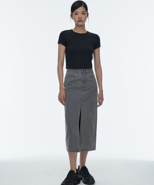 MUSINSA STANDARD WOMAN MUSINSA STANDARD WOMAN Women's Denim Long Skirt [Gray]