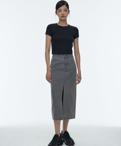 MUSINSA STANDARD WOMAN Women's Denim Long Skirt [Gray]
