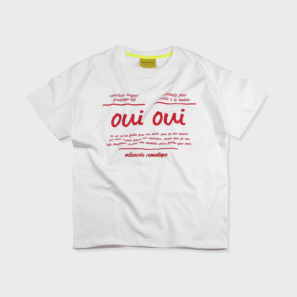CONICHIWA BONJOUR FRENCH T(WHITE/RED)