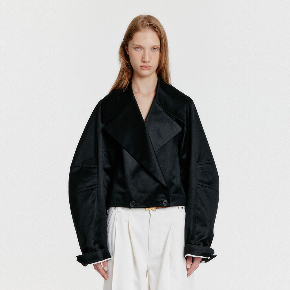 EENK EENK YUN Oversized One-Button Short Jacket - Black
