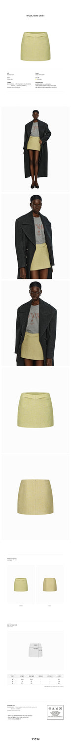 YCH WOOL MINI SKIRT YELLOW (W24SK6121YL)