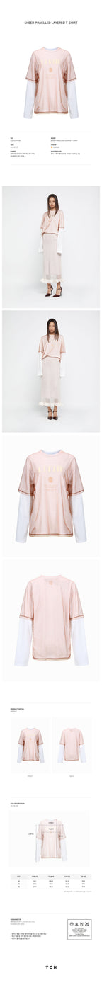 YCH SHEER-PANELLED LAYERED T-SHIRT ORANGE (R25TS11111OR)