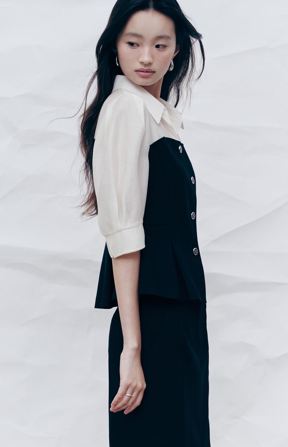 KENNETH LADY [Kenneth Lady] Chris layered blouse ENWBLQE600