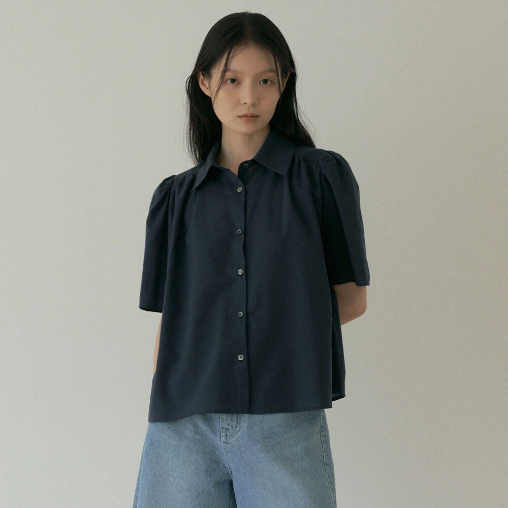 LINGSEOUL tencel shirring blouse (3color)