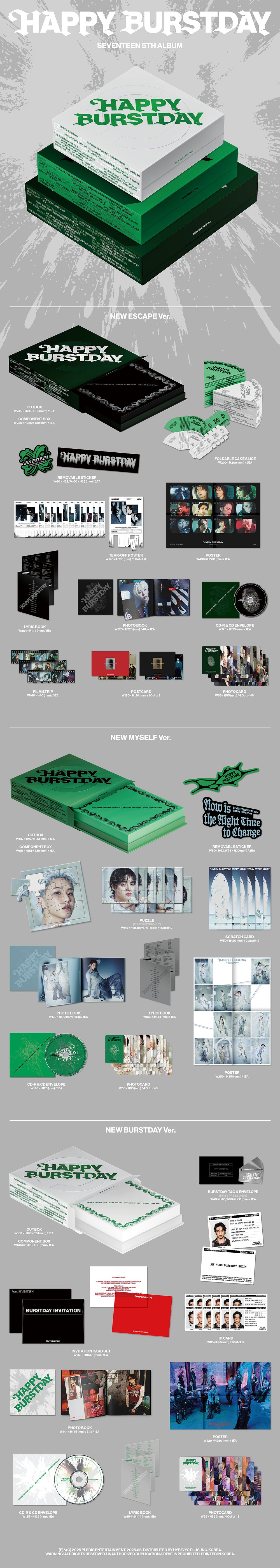SEVENTEEN - HAPPY BURSTDAY / 5th Full Album detail 5