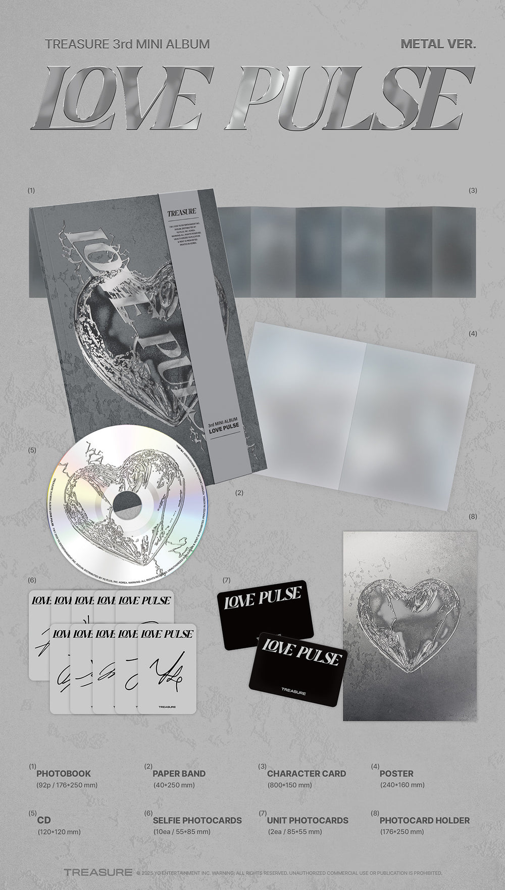 TREASURE - LOVE PULSE / 3rd Mini Album (METAL VER.) detail 5