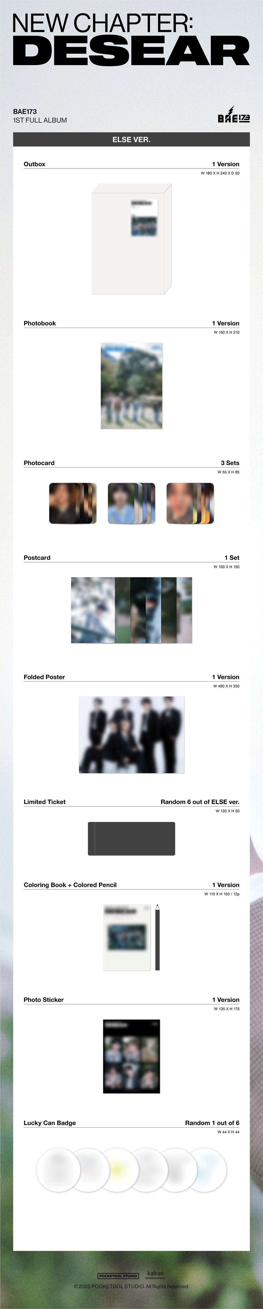 BAE173 - NEW CHAPTER : DESEAR / 1st Full Album (ELSE ver.)(EVER ver.) detail 5