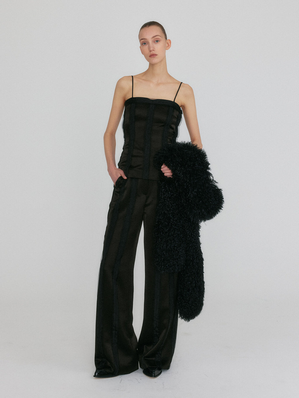 EENK ZILVINE Relaxed Stripe Pants - Black