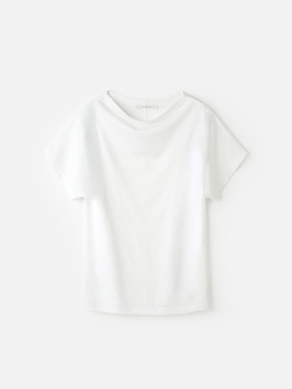 MAGJAY Drape semi-high neck t-shirt - white