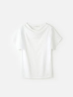 MAGJAY Drape semi-high neck t-shirt - white
