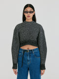 EENK ZABELLE Mockneck Textured Knit Pullover - Black/White