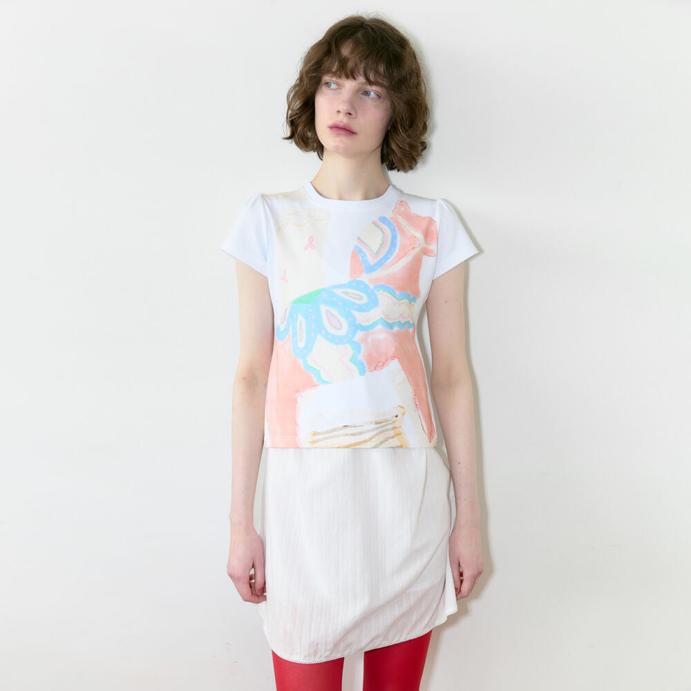 SINOON Big Pony Toy Puff T-Shirt (White)