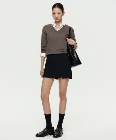 MUSINSA STANDARD WOMAN Women's Slit Mini Skirt [Black]