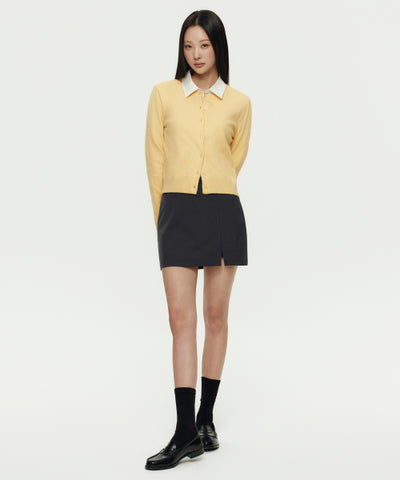 MUSINSA STANDARD WOMAN Women's Slit Mini Skirt [Gray]