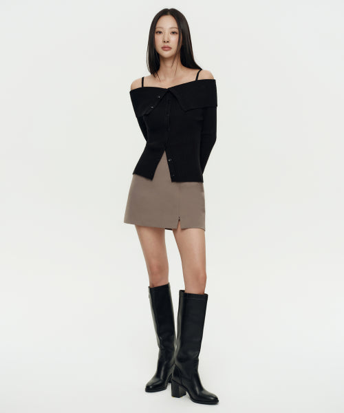 MUSINSA STANDARD WOMAN MUSINSA STANDARD WOMAN Women's Slit Mini Skirt Dusty Beige
