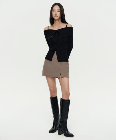 MUSINSA STANDARD WOMAN Women's Slit Mini Skirt Dusty Beige