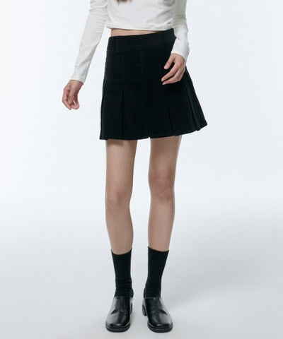 MUSINSA STANDARD WOMAN Women's Corduroy Pleated Mini Skirt (Black)