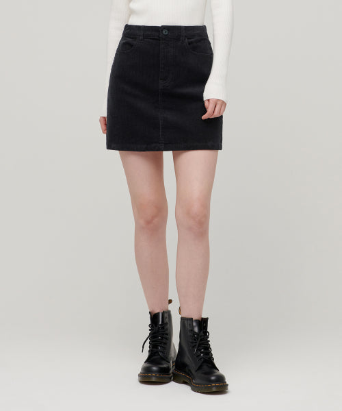 MUSINSA STANDARD WOMAN MUSINSA STANDARD WOMAN Women's Corduroy Mini Skirt (Dark Gray)