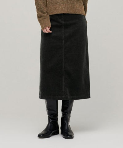 MUSINSA STANDARD WOMAN Corduroy Midi Skirt Dark Gray