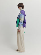EENK EENK XARA Gradation Striped Knit Pullover - Yellow/Purple