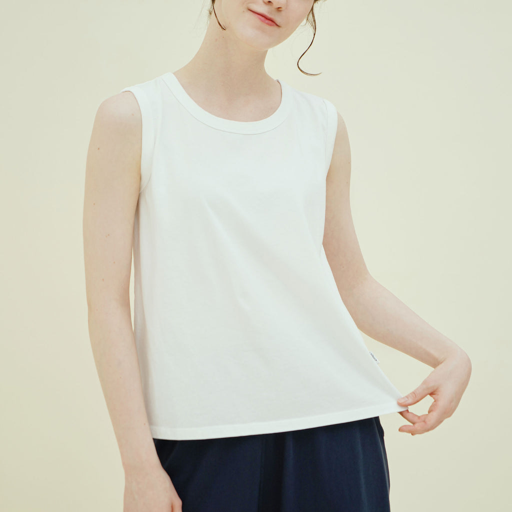 CHIQUITA 5th_Summer Cotton Basic Sleeveless T Eye 242606SIV (domestic production)