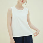 CHIQUITA 5th_Summer Cotton Basic Sleeveless T Eye 242606SIV (domestic production)