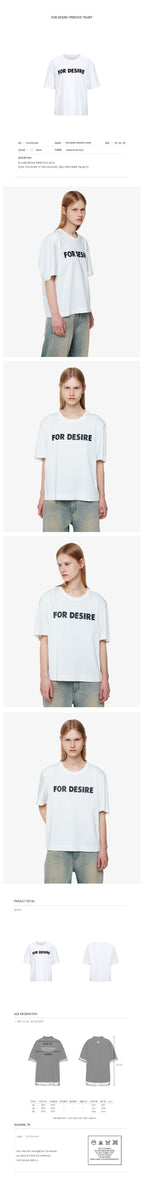 YCH FOR DESIRE-PRINTED TSHIRT WHITE (F24TO9121WH)