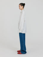 EENK ZANCY Oversized Shirt with Brooch - Ivory Stripe