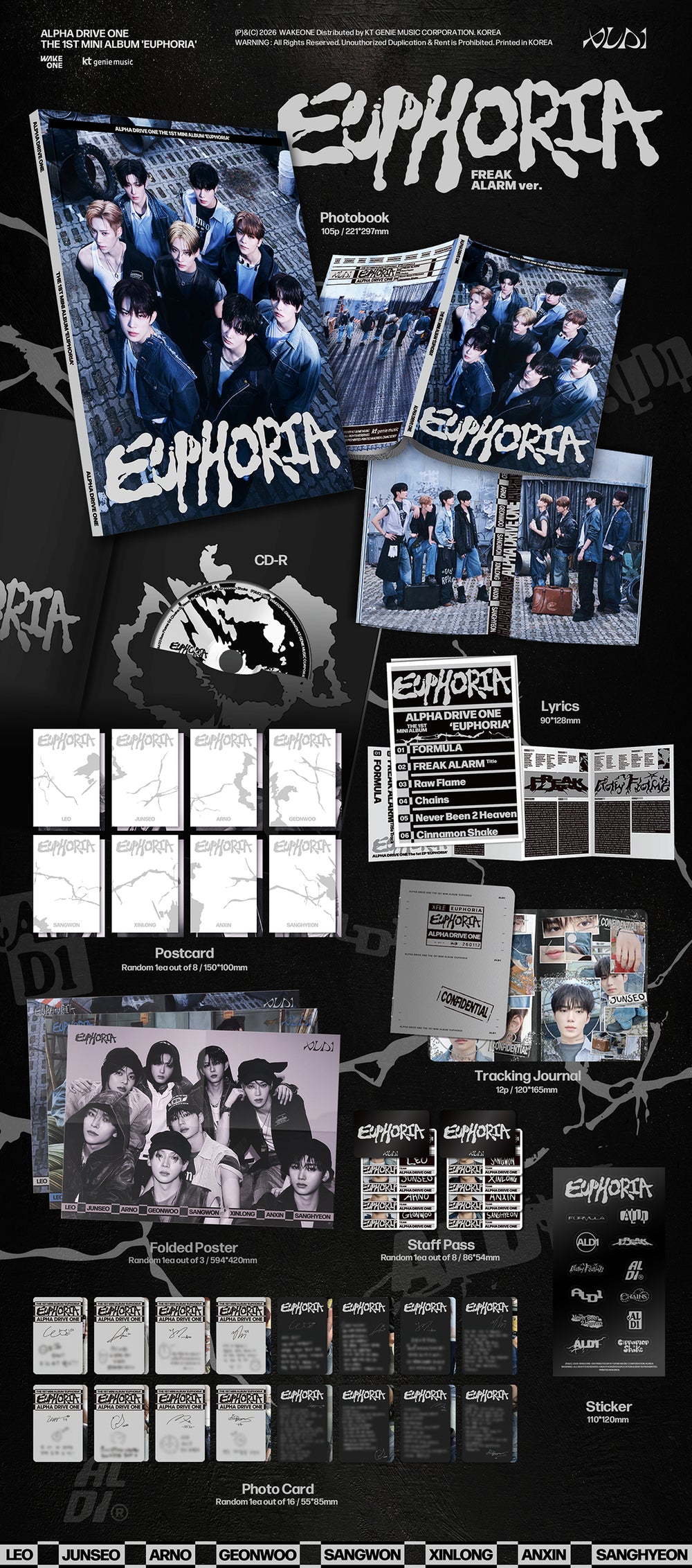 ALPHA DRIVE ONE - EUPHORIA / 1st Mini Album (FREAK ALARM ver.) detail 5