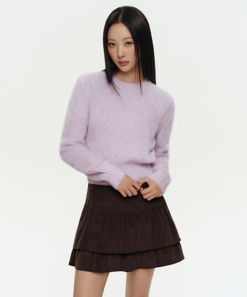 MUSINSA STANDARD WOMAN MUSINSA STANDARD WOMAN Women's Fuzzy Crew Neck Knit Lavender