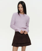 MUSINSA STANDARD WOMAN MUSINSA STANDARD WOMAN Women's Fuzzy Crew Neck Knit Lavender